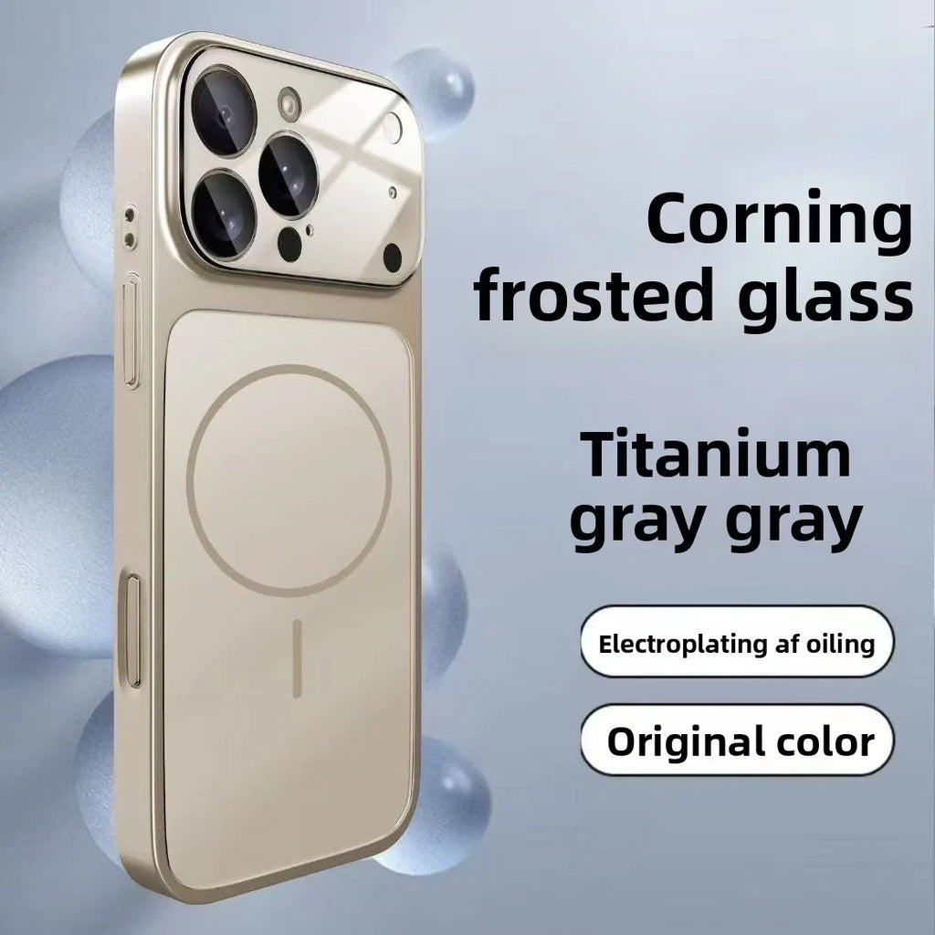 Original AG Frosted Glass For Magsafe Phone Case For iPhone 17 Air 16 15 14 Plus 13 Pro Max Magnetic Wireless Charge Armor Cover