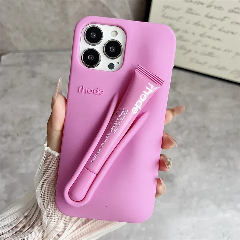 Lip Gloss iPhone Case with Holder – Stylish & Protective