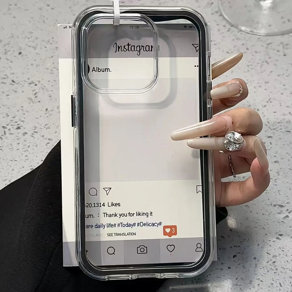 Clear iPhone Case with Color Frame – Slim & Shockproof