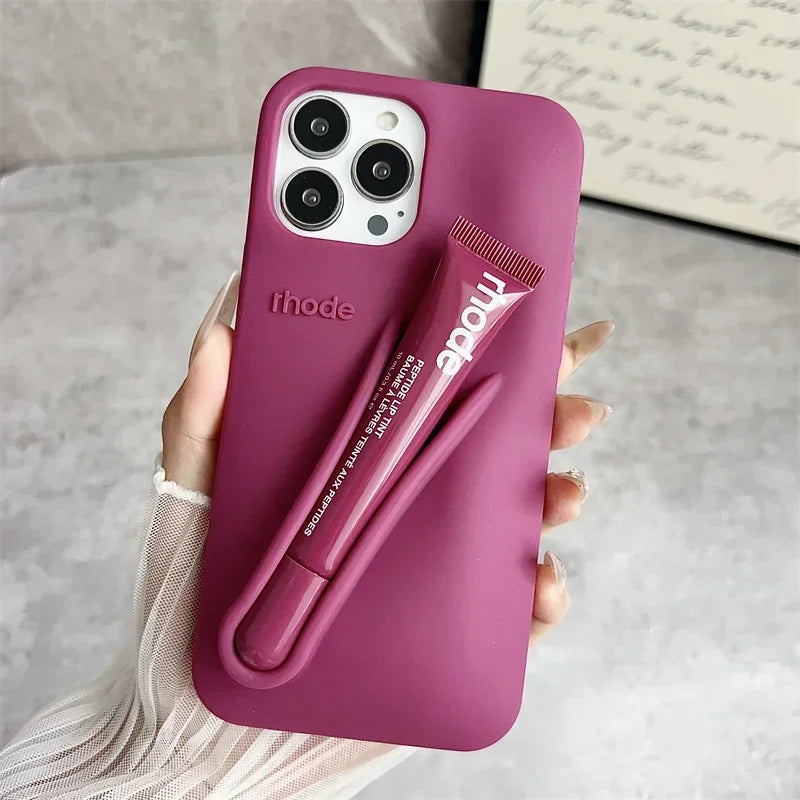 Lip Gloss iPhone Case with Holder – Stylish & Protective