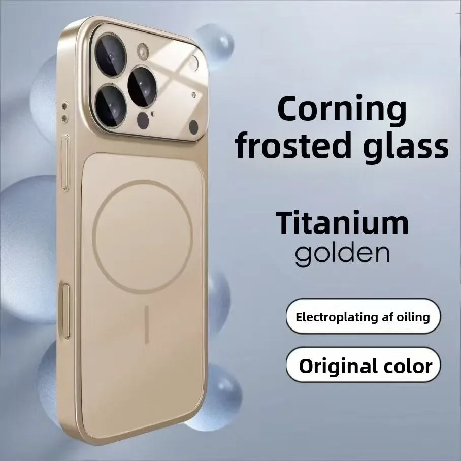 Original AG Frosted Glass For Magsafe Phone Case For iPhone 17 Air 16 15 14 Plus 13 Pro Max Magnetic Wireless Charge Armor Cover