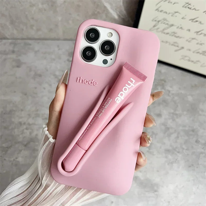 Lip Gloss iPhone Case with Holder – Stylish & Protective
