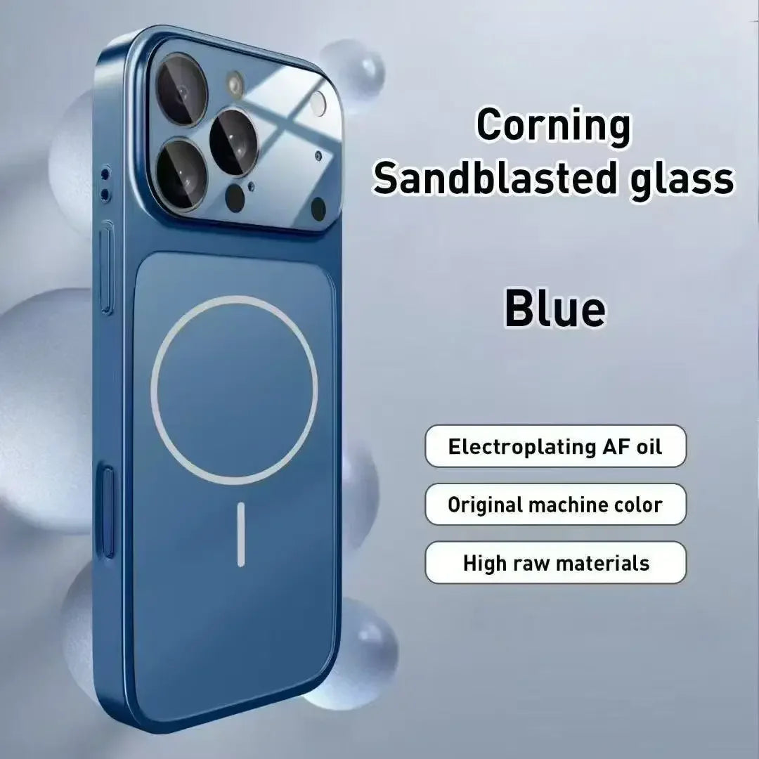 Original AG Frosted Glass For Magsafe Phone Case For iPhone 17 Air 16 15 14 Plus 13 Pro Max Magnetic Wireless Charge Armor Cover