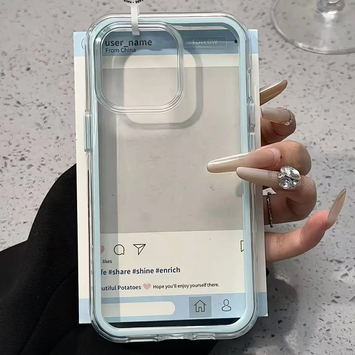 Clear iPhone Case with Color Frame – Slim & Shockproof