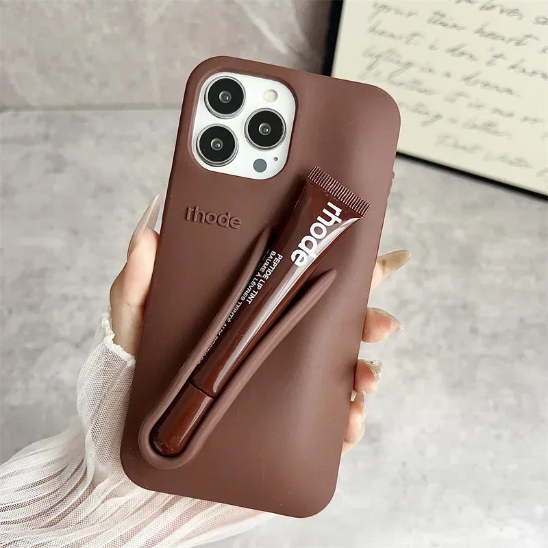 Lip Gloss iPhone Case with Holder – Stylish & Protective
