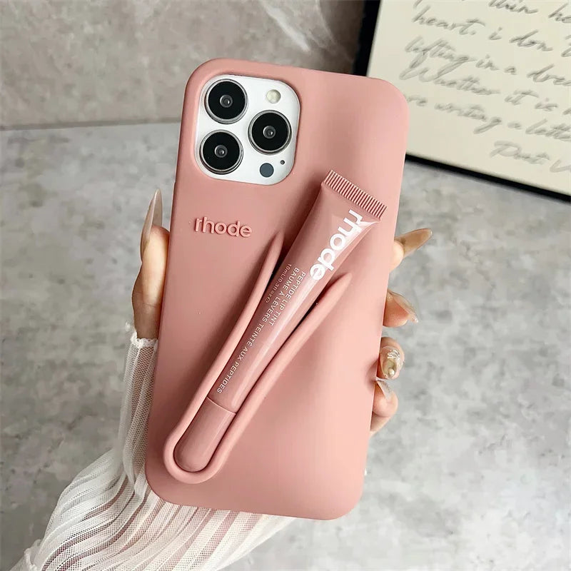 Lip Gloss iPhone Case with Holder – Stylish & Protective