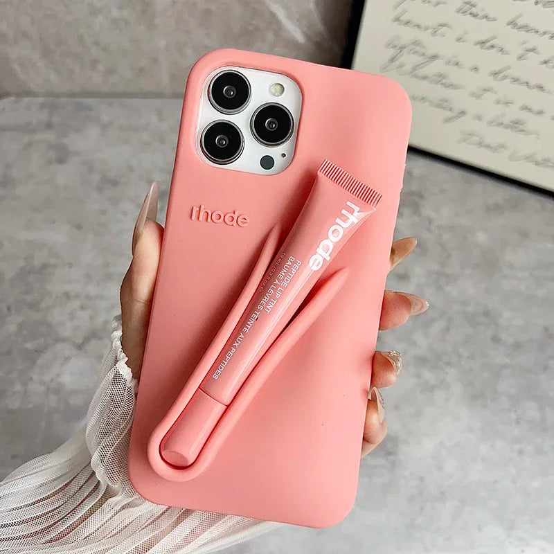 Lip Gloss iPhone Case with Holder – Stylish & Protective