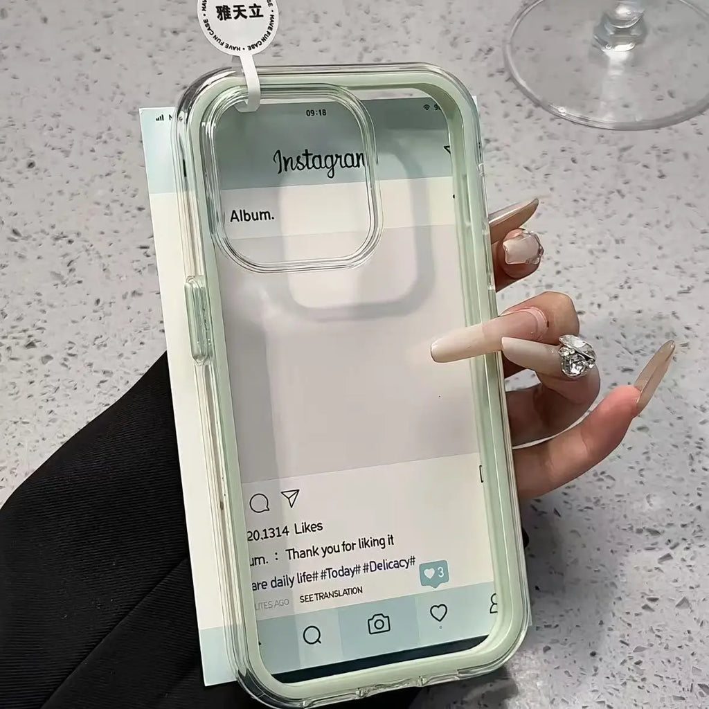 Clear iPhone Case with Color Frame – Slim & Shockproof