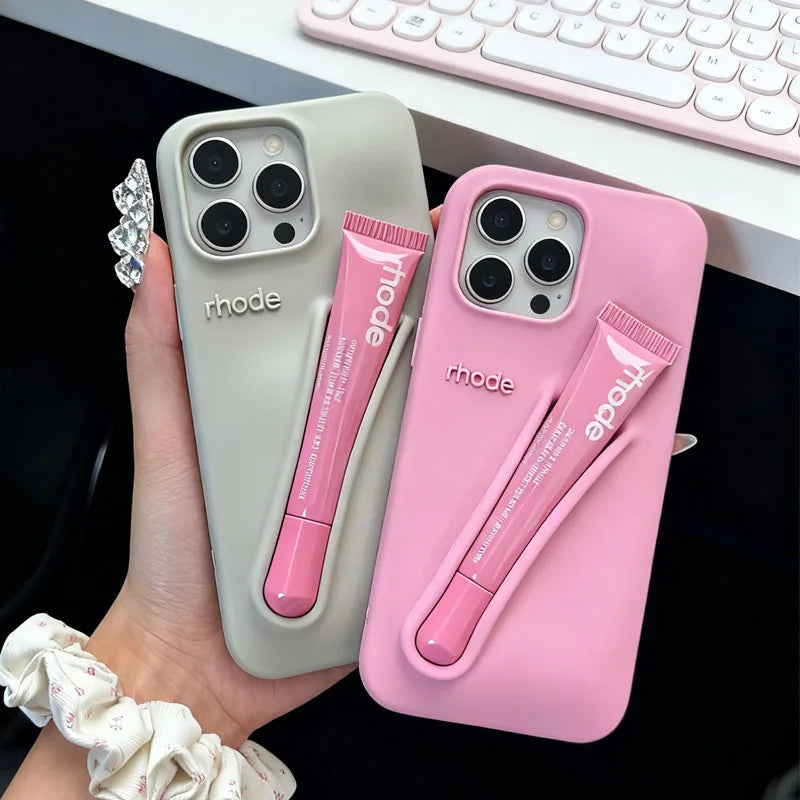 Lip Gloss iPhone Case with Holder – Stylish & Protective