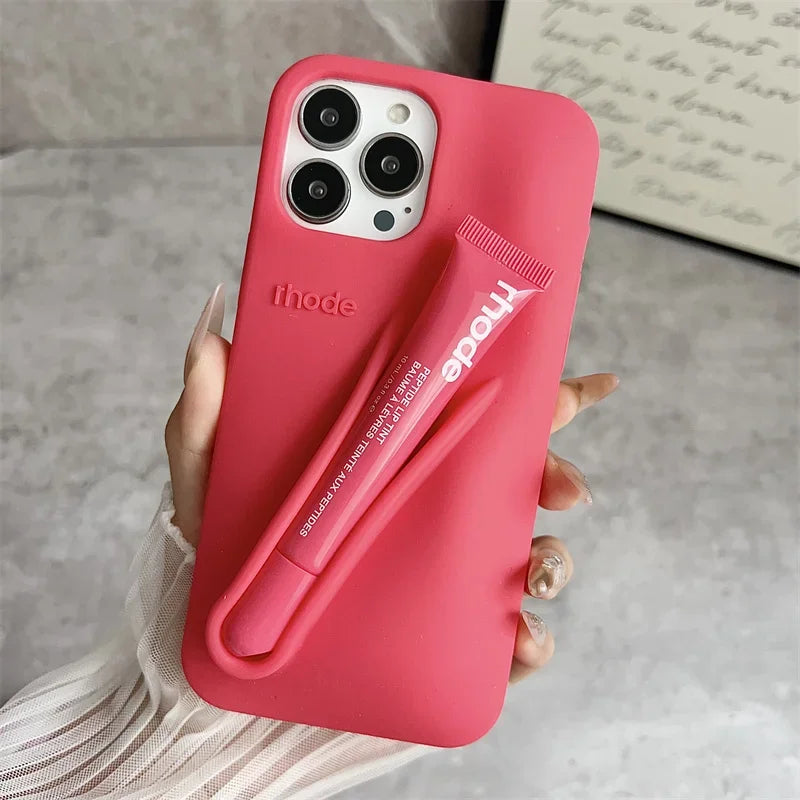 Lip Gloss iPhone Case with Holder – Stylish & Protective